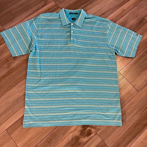 Nike Other - Nike Tiger Woods Stripe Athletic Workout Polo Men XL Bin E-8